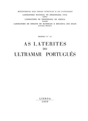 As laterites do ultramar português
PORTUGAL. Ministério das Obras Públicas e do Ultramar, 141, 1959 - 181 pags.