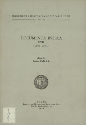 Documenta Indica.017
Monumenta Historica Societatis Iesu; Edição de Joseph Wicki S. J., 017, 1988 - 535 pags.